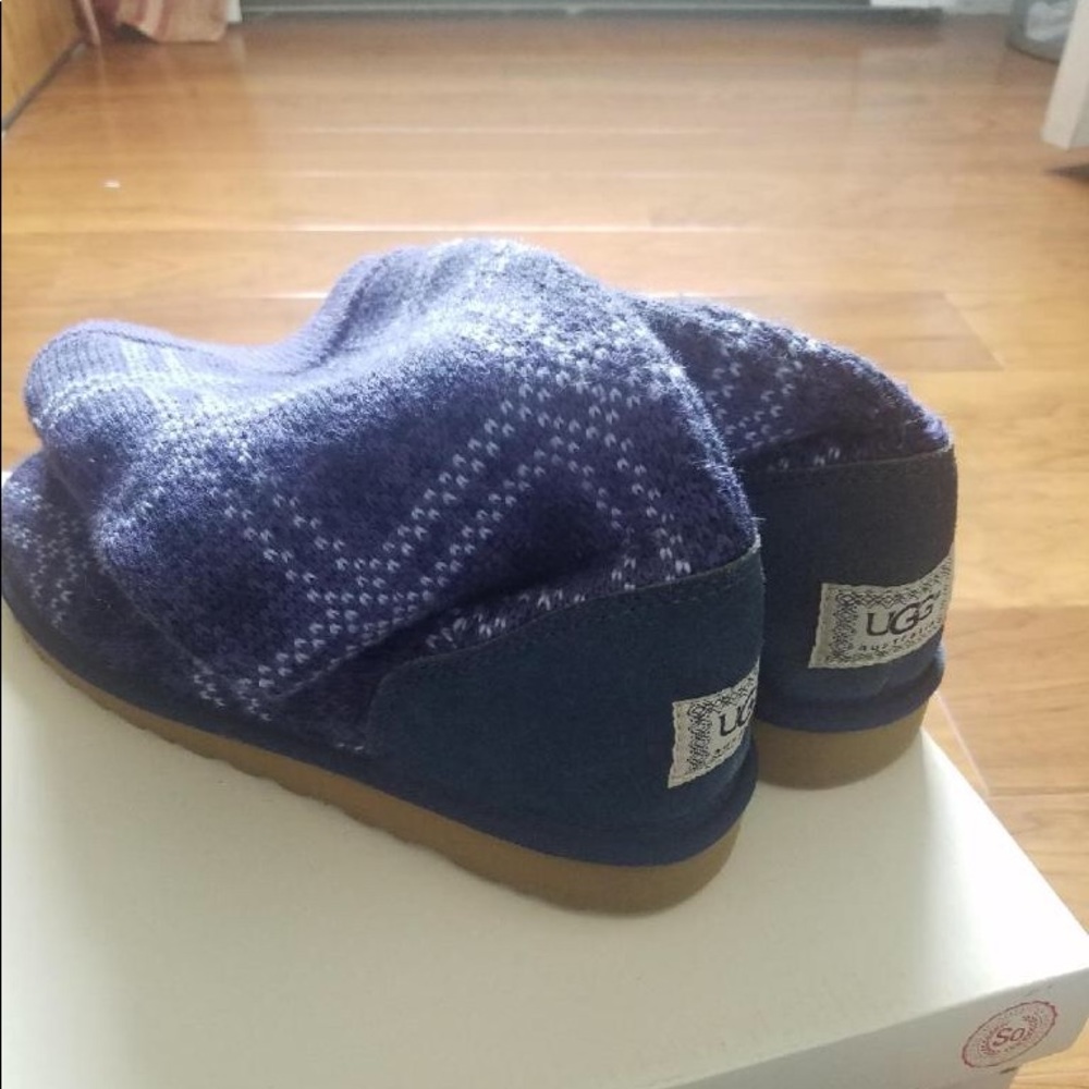 UGG knit boots - navy blue